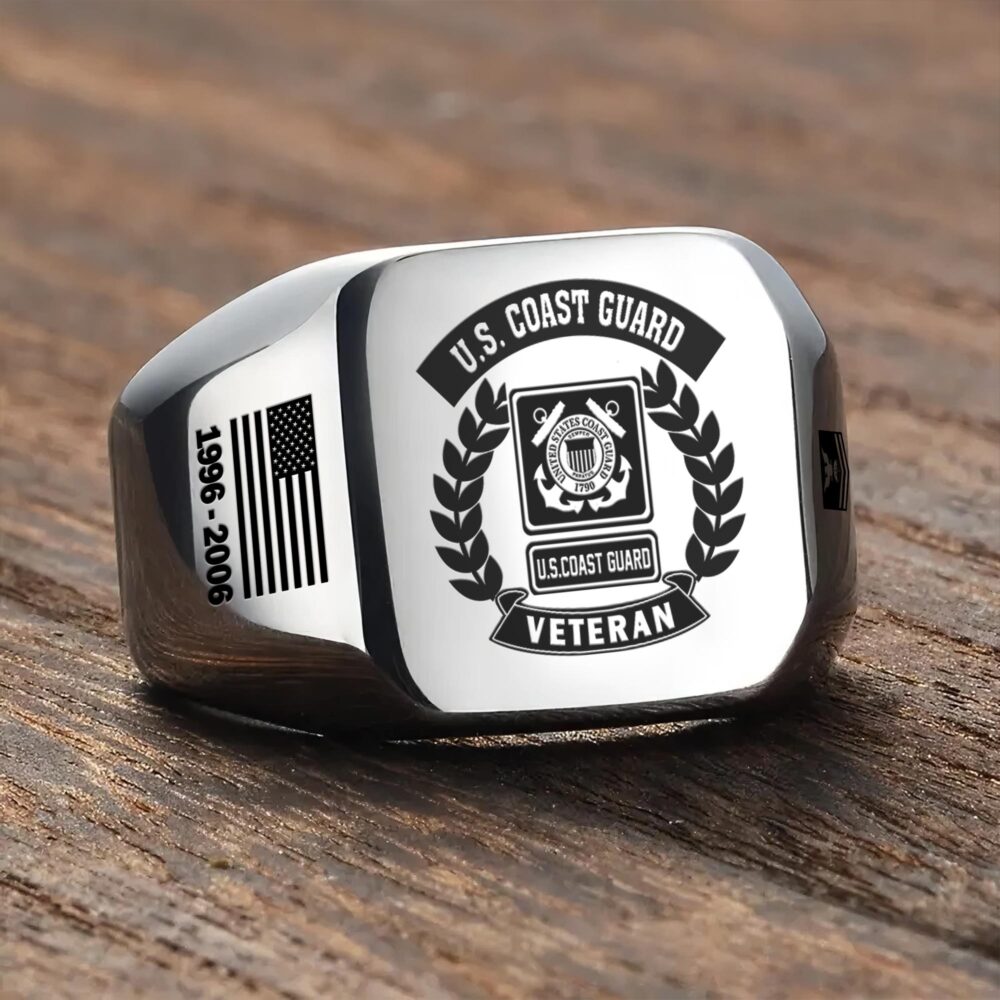 US Coast Guard, Always Ready - Engraved Men's Ring - Image 3