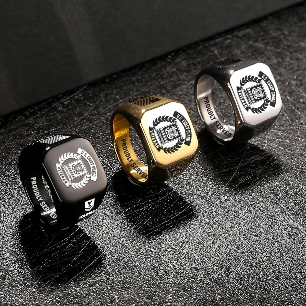 US Coast Guard, Always Ready - Engraved Men's Ring - Image 7
