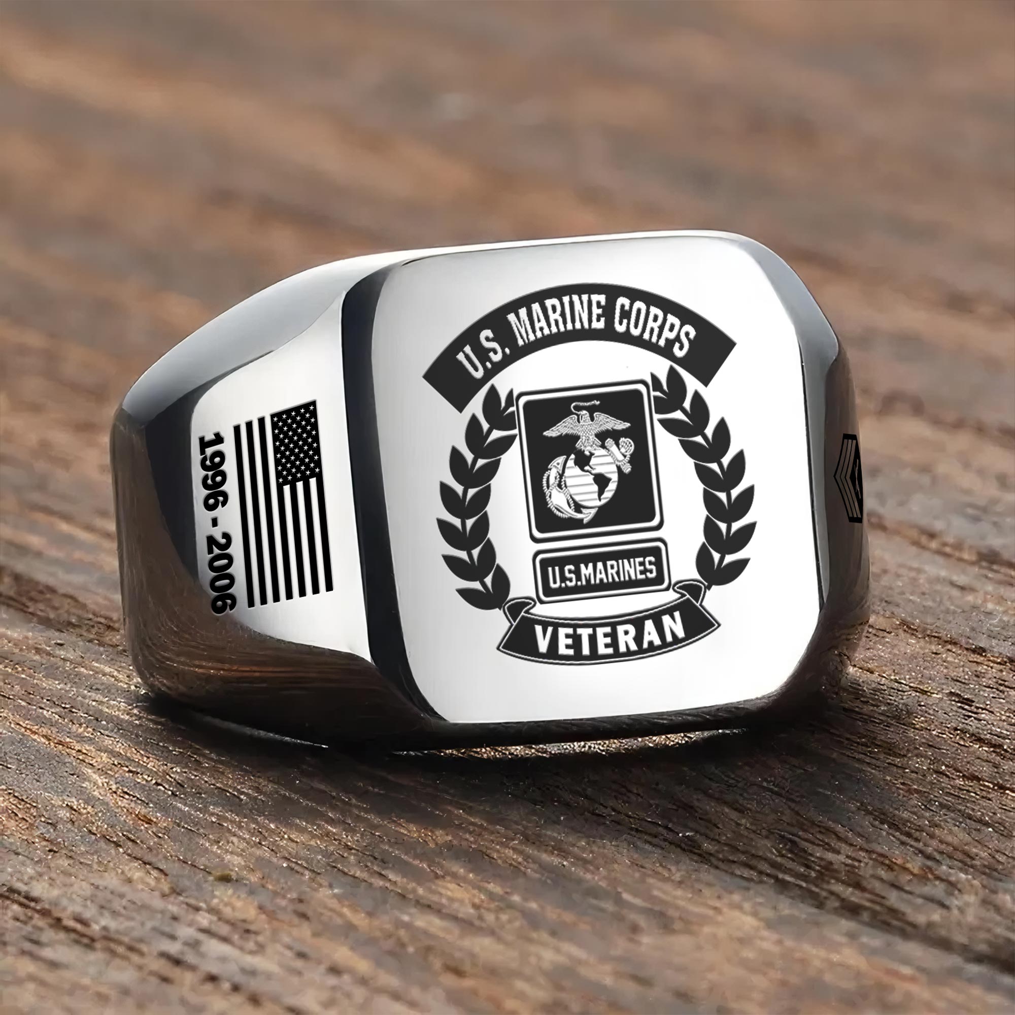 US Marine Corps, Served With Pride - Engraved Men's Ring - Image 3