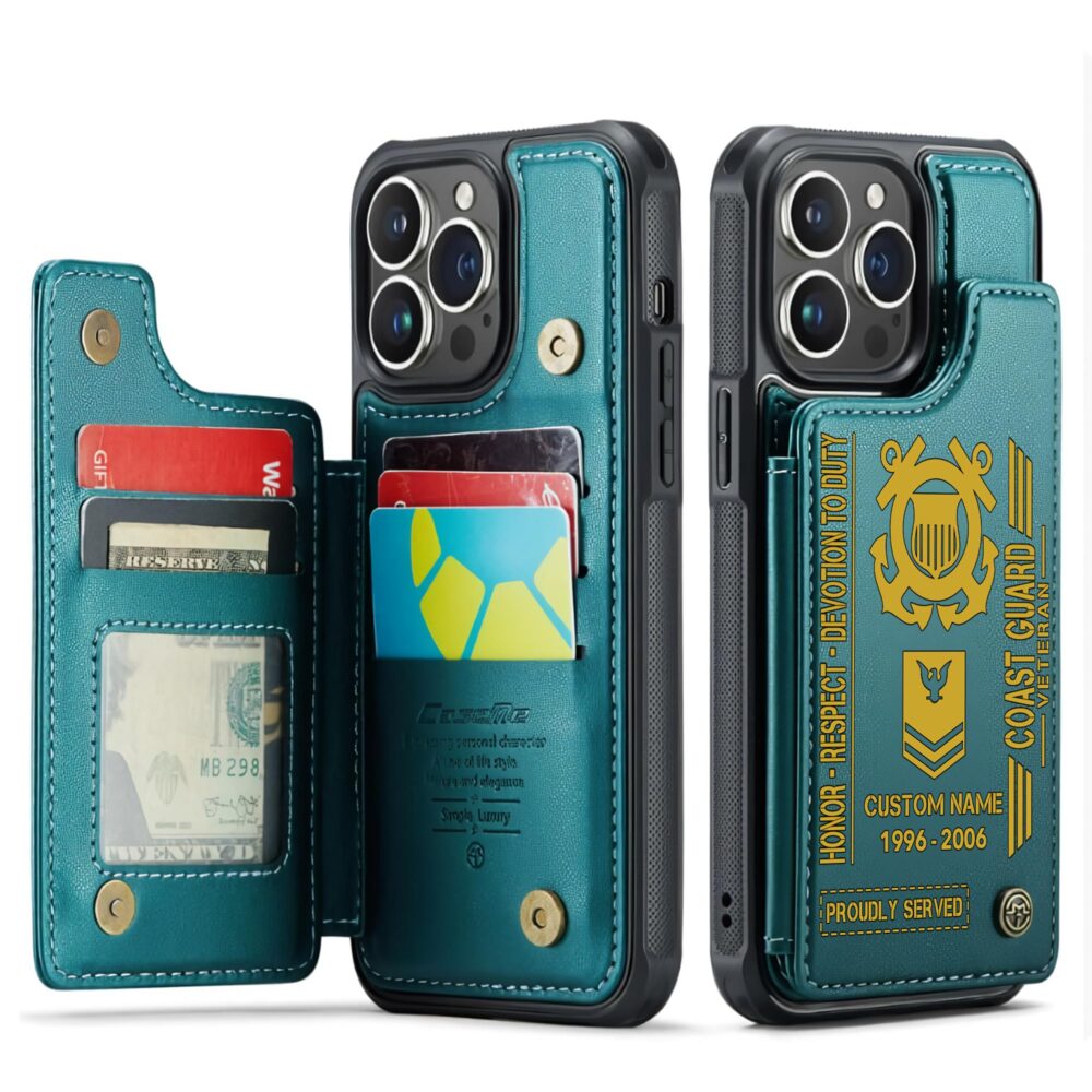 US Coast Guard, Lest We Forget - Leather Flip Phone Case - Image 5