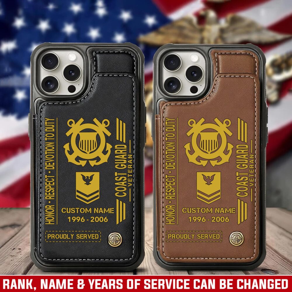 US Coast Guard, Lest We Forget - Leather Flip Phone Case
