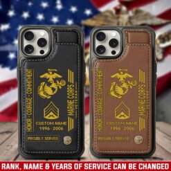 US Marine Corps, Honor The Fallen - Leather Flip Phone Case