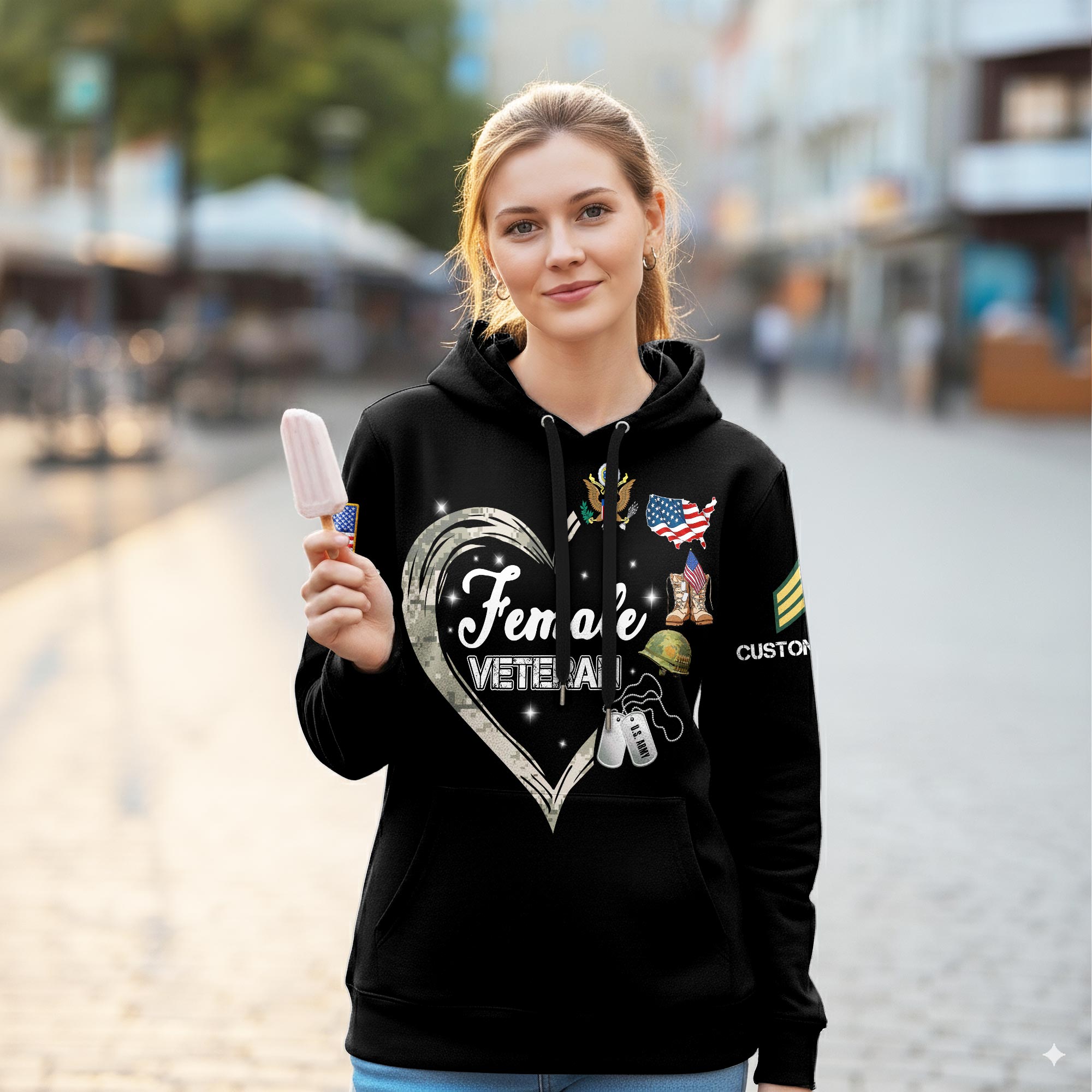 US Army, E 7 Army Master Specialist - Women Hoodie - Image 2