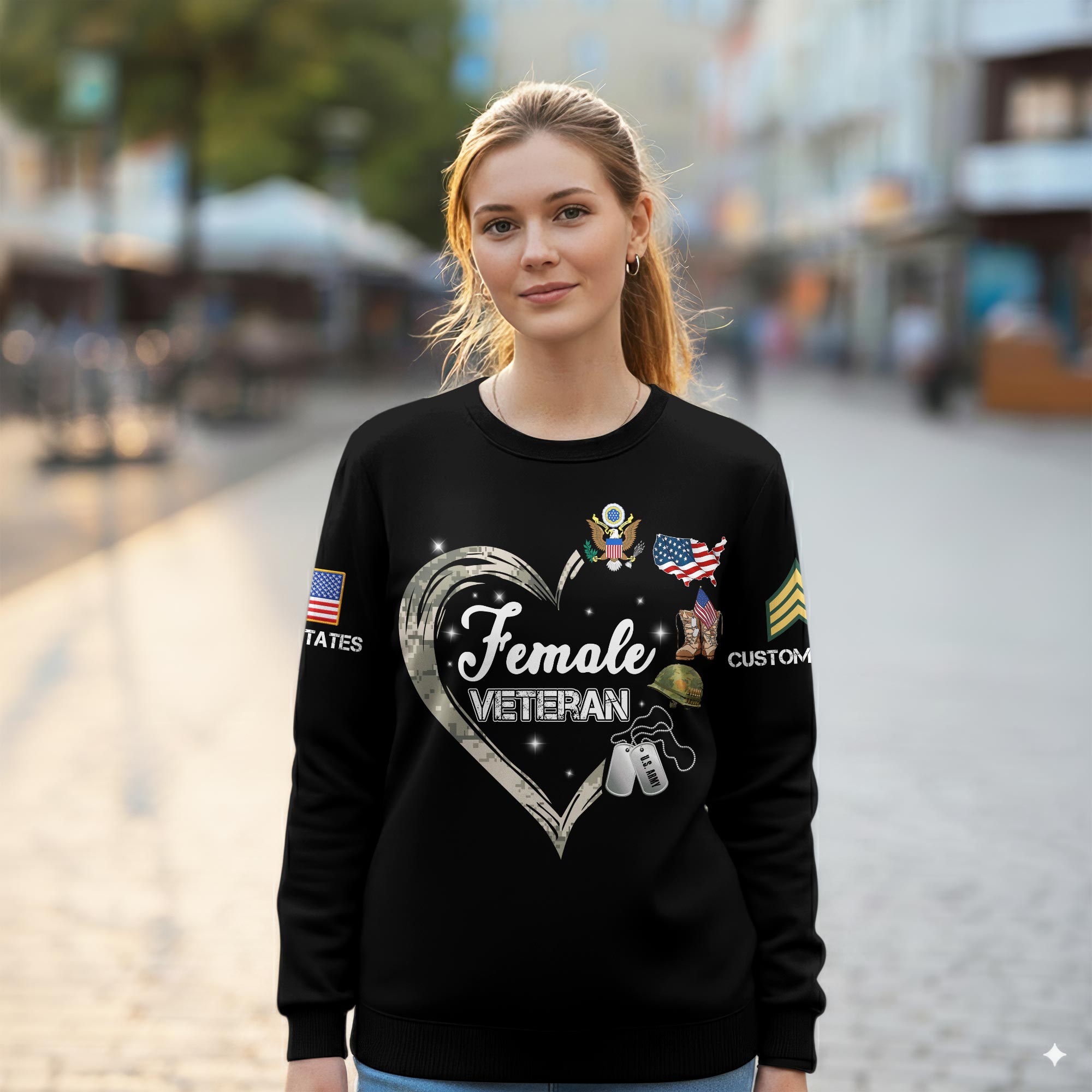 US Army, E 7 Army Master Specialist - Women Sweatshirt - Image 2