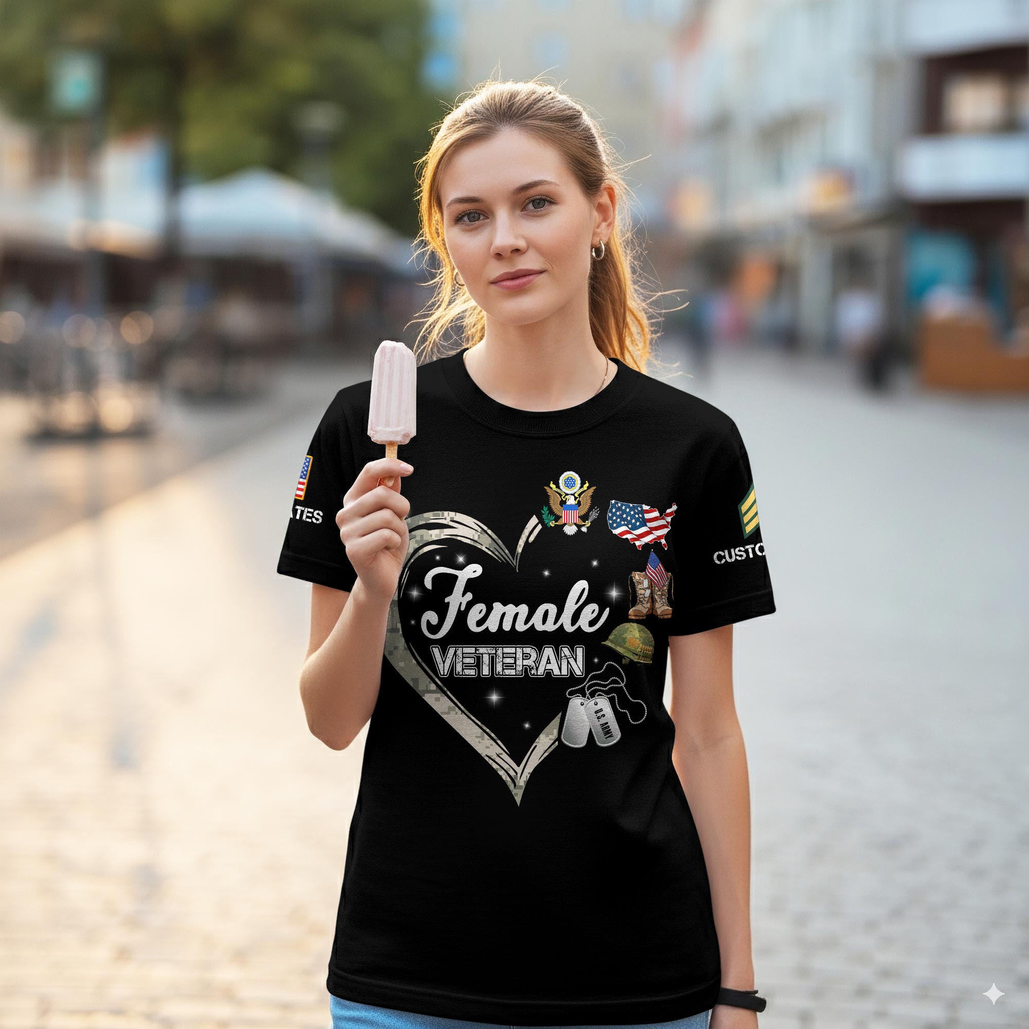 US Army, E 6 Army Staff Sergeant - Women T-Shirt - Image 2