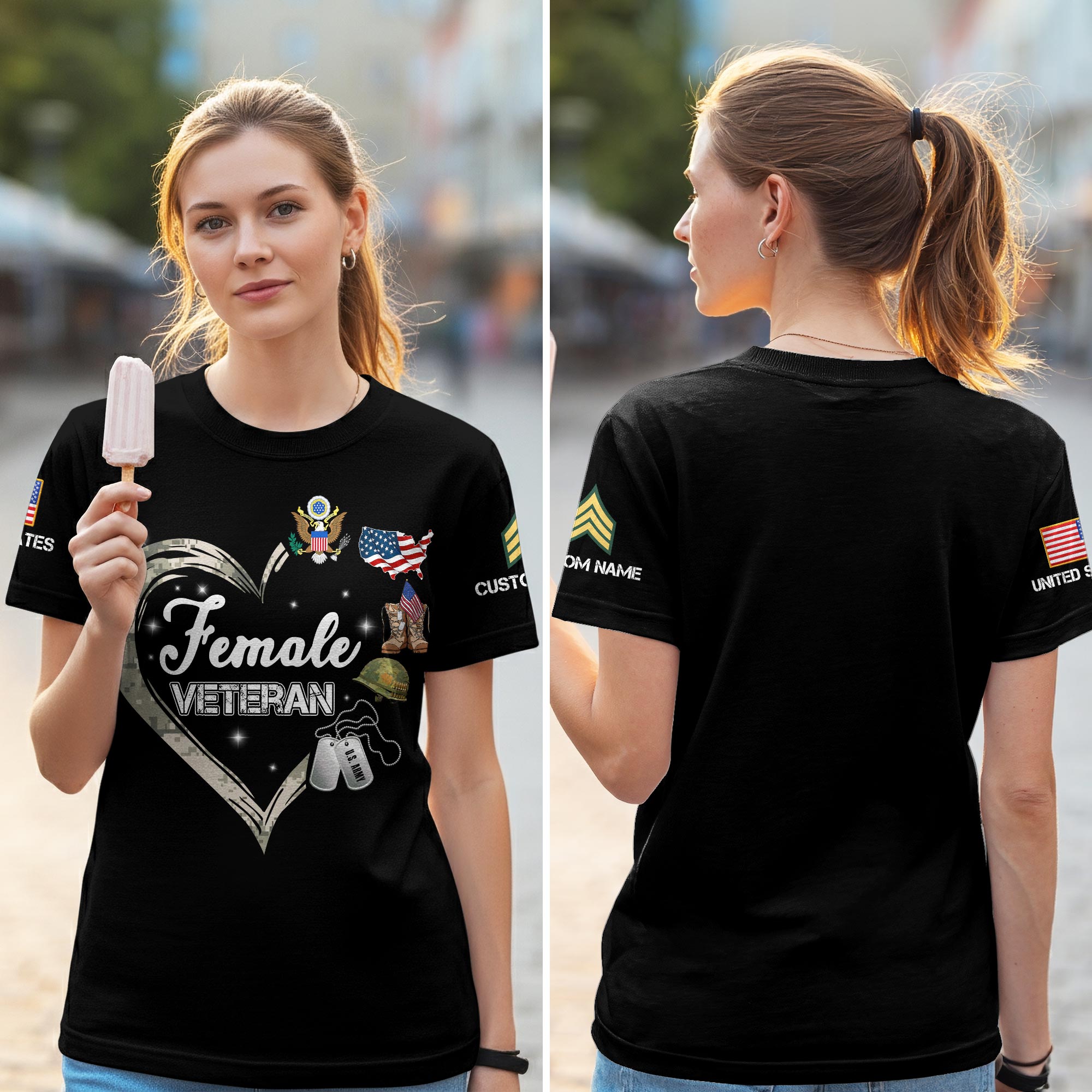 US Army, E 6 Army Staff Sergeant - Women T-Shirt