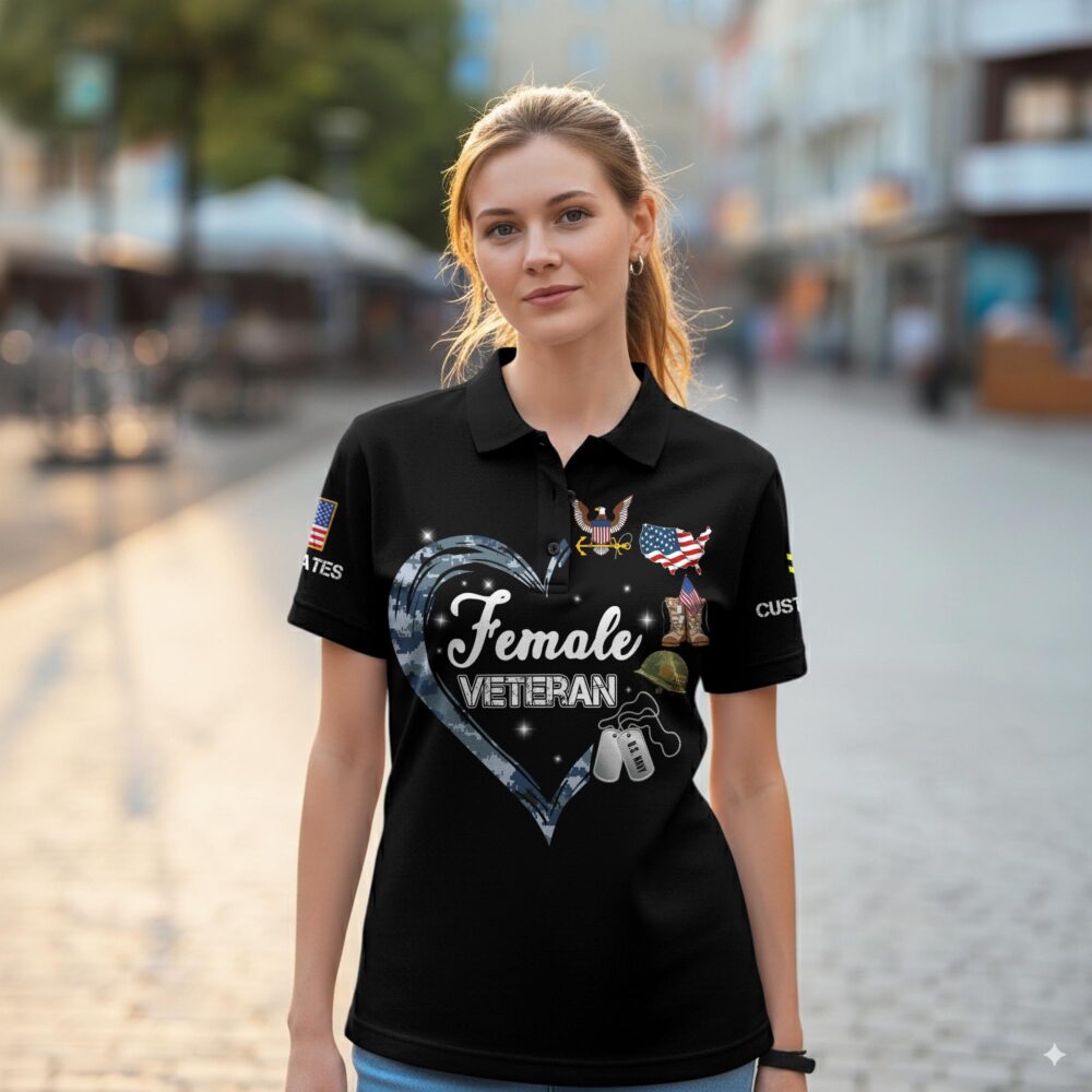 US Navy, Honor - Courage - Commitment - Women Polo Shirt - Image 2