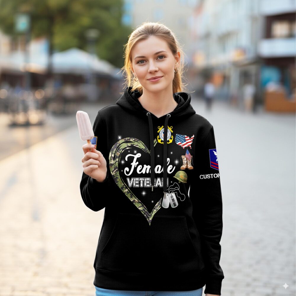 US Coast Guard, American By Birth, Veteran By Choice - Women Hoodie - Image 2