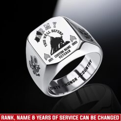 US Army, Once A Soldier, Always A Soldier - Engraved Men's Ring