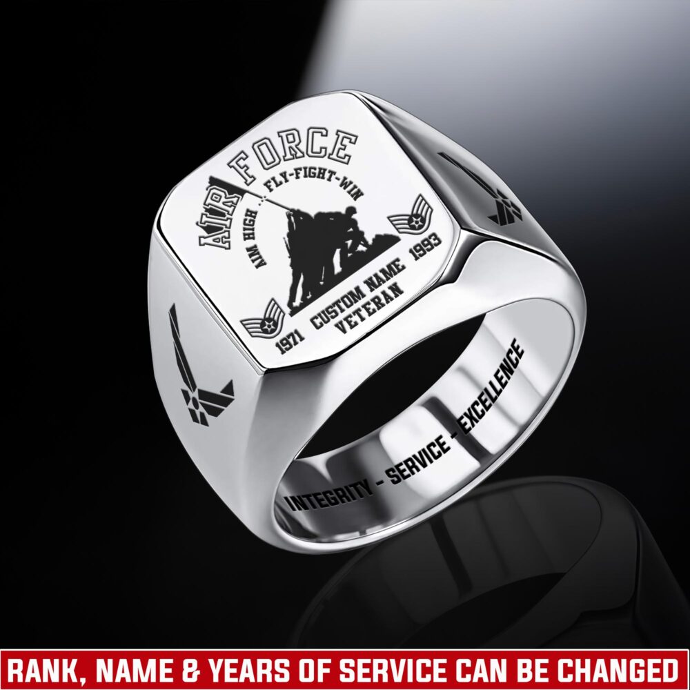 US Air Force , Honor, Duty, Service - Engraved Men's Ring