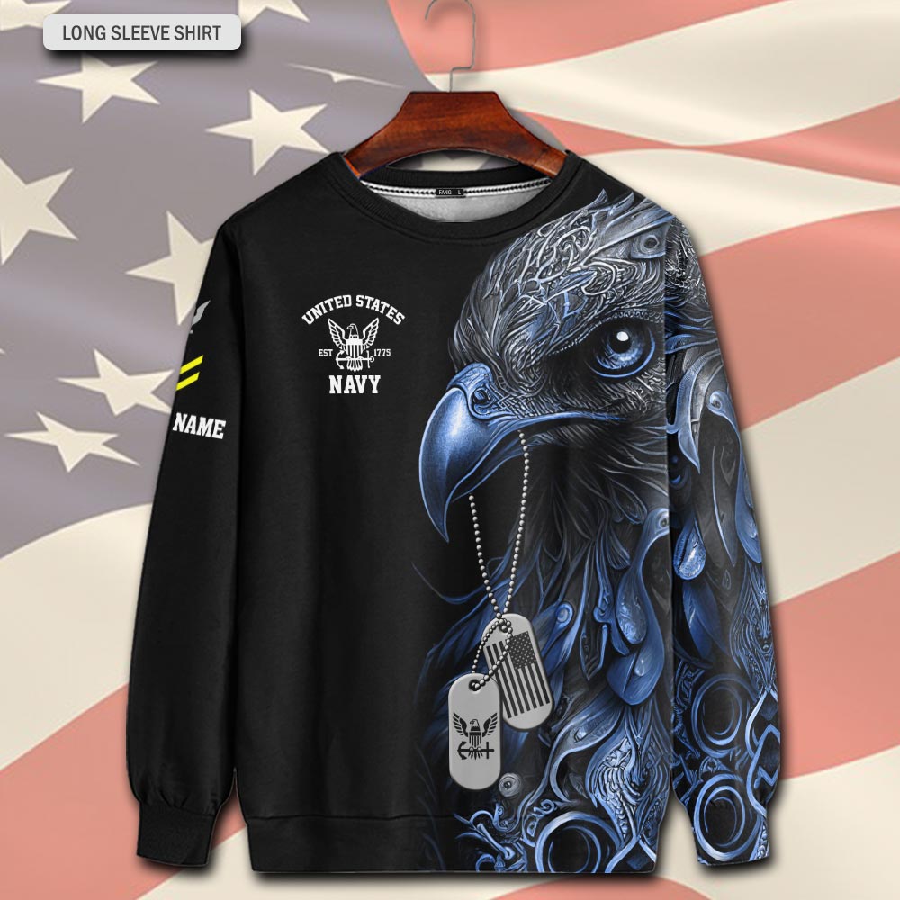 US Navy, American By Birth, Veteran By Choice - Sweatshirt - Image 2