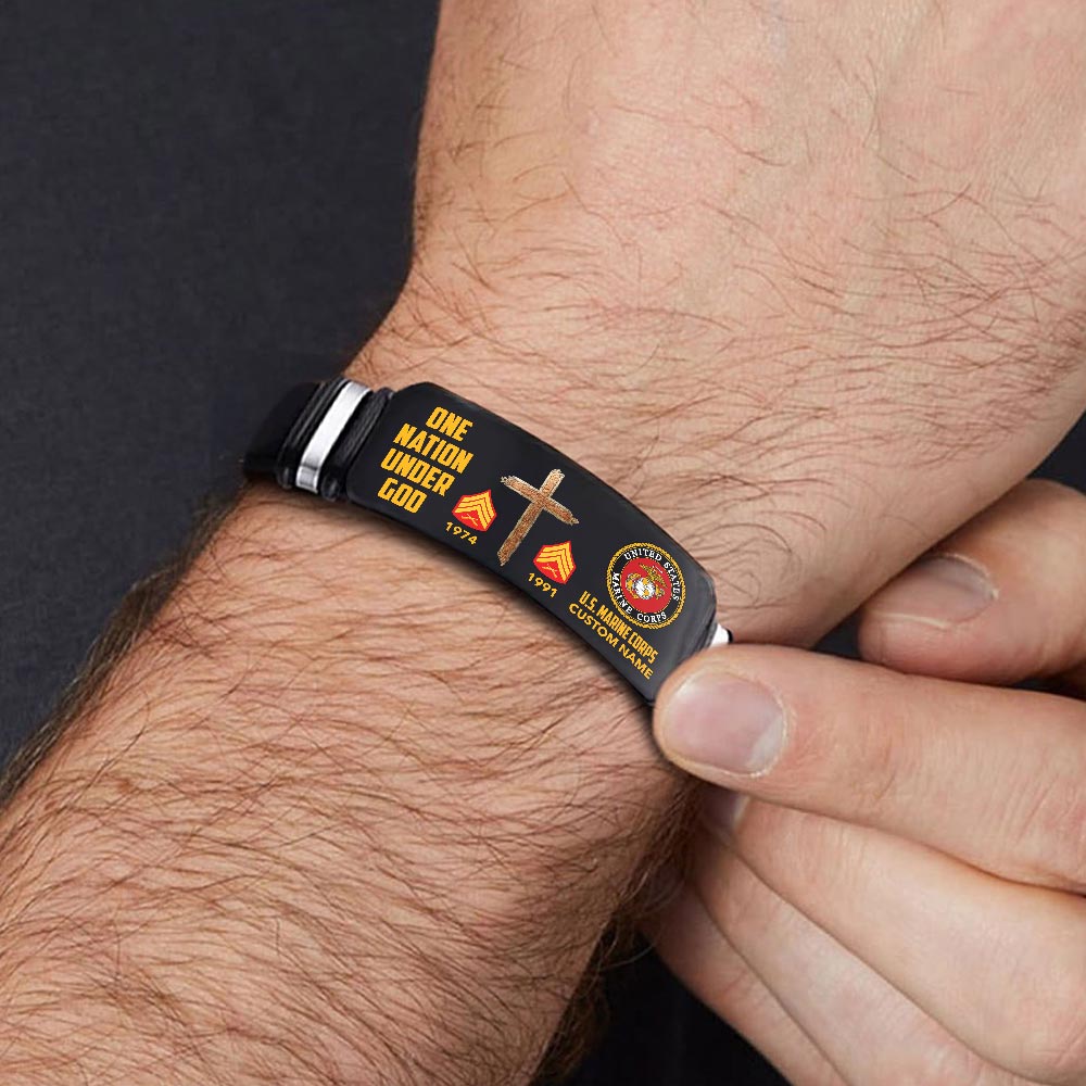 US Marine Corps, Land Of The Free, Because Of The Brave - Bracelet - Image 2