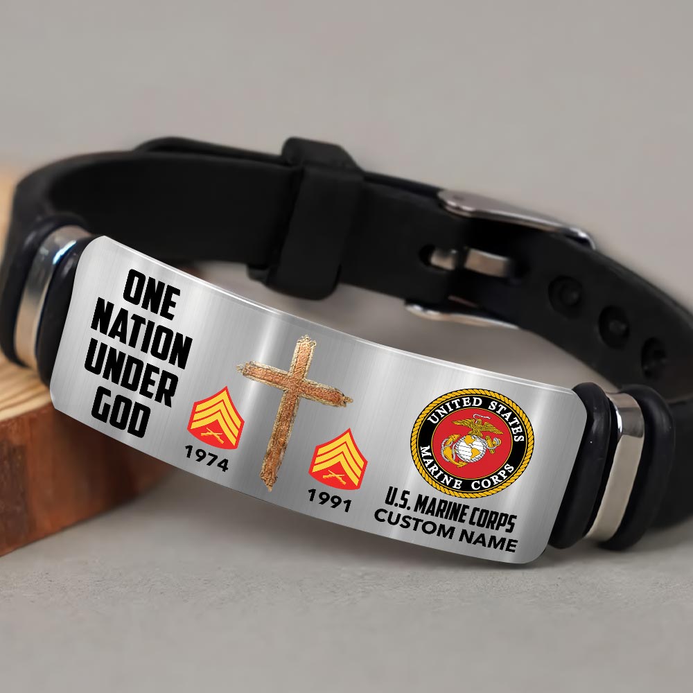US Marine Corps, Land Of The Free, Because Of The Brave - Bracelet - Image 3