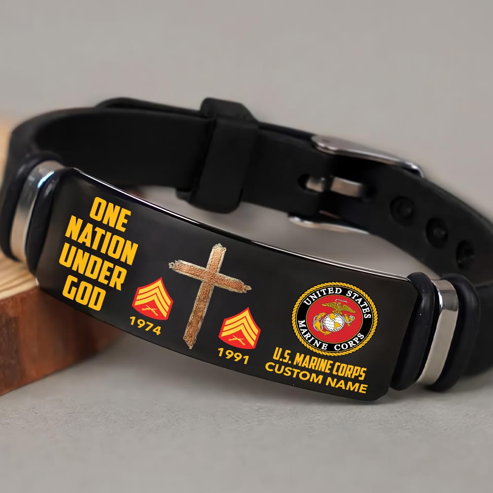 US Marine Corps, Land Of The Free, Because Of The Brave - Bracelet - Image 4