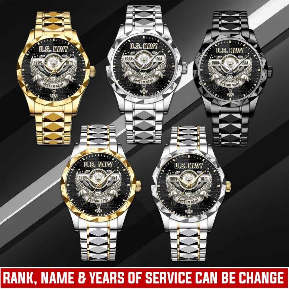 US Navy, Defender of Freedom - Diamond-cut Bezel Watch