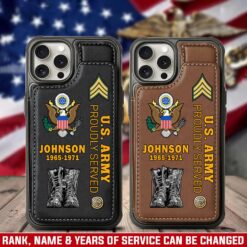 US Army, E 7 Army Sergeant First Class - Leather Flip Phone Case