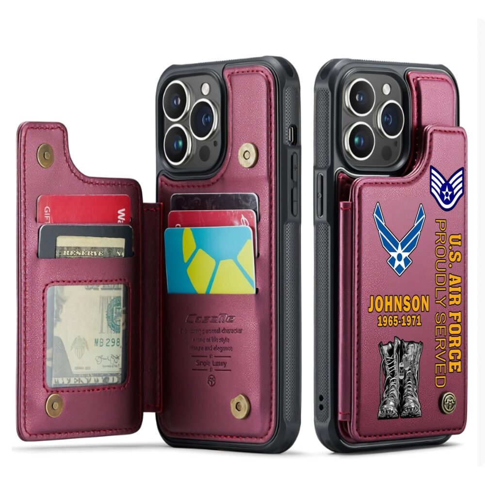 US Air Force , Duty, Honor, Country - Leather Flip Phone Case - Image 4