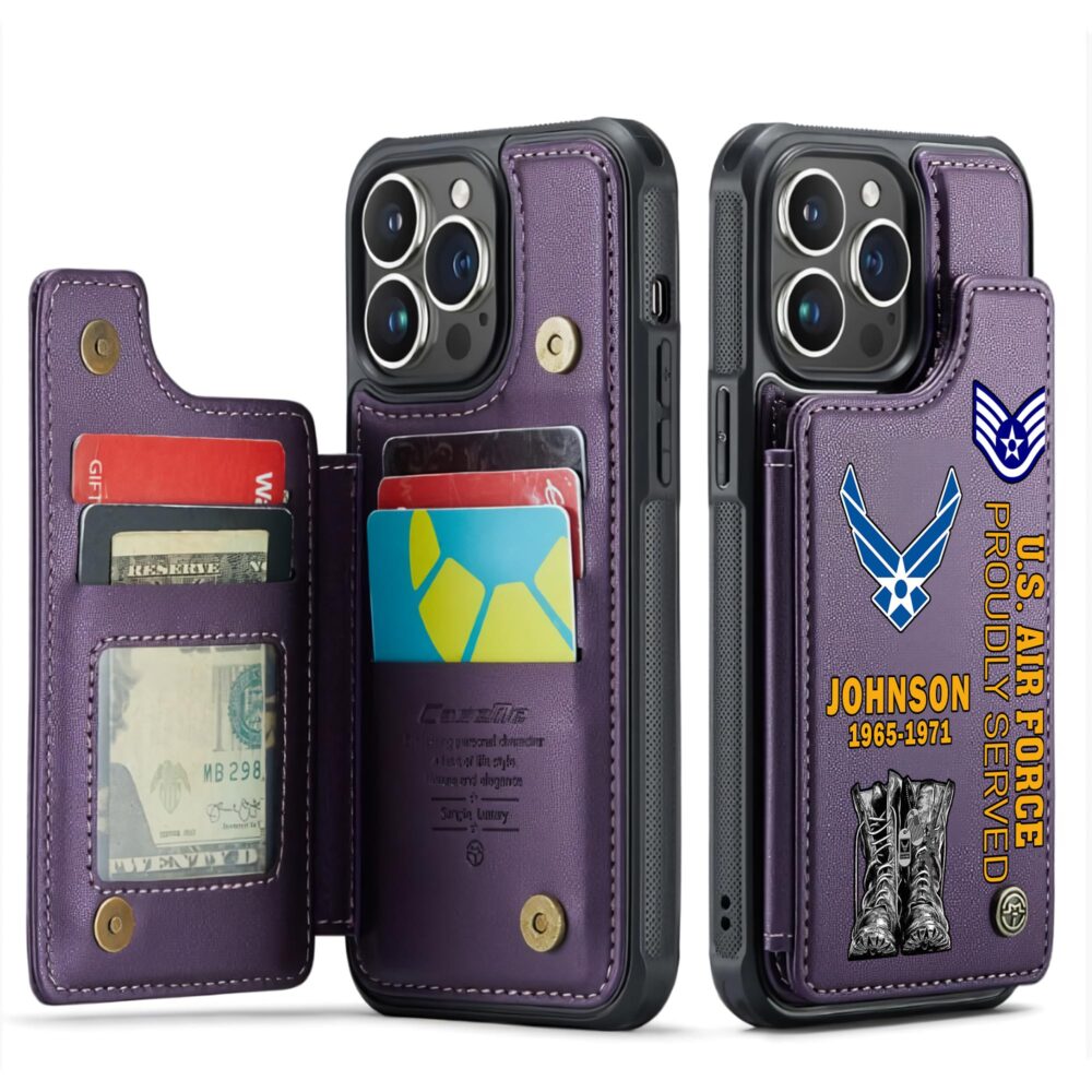US Air Force , Duty, Honor, Country - Leather Flip Phone Case - Image 6