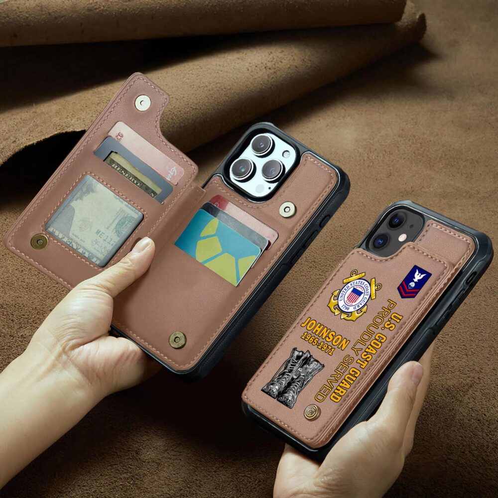 US Coast Guard, Second To None - Leather Flip Phone Case - Image 2