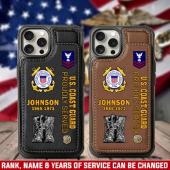 US Coast Guard, Second To None - Leather Flip Phone Case