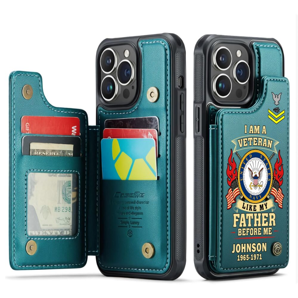 US Navy, Once A Sailor, Always A Sailor - Leather Flip Phone Case - Image 5