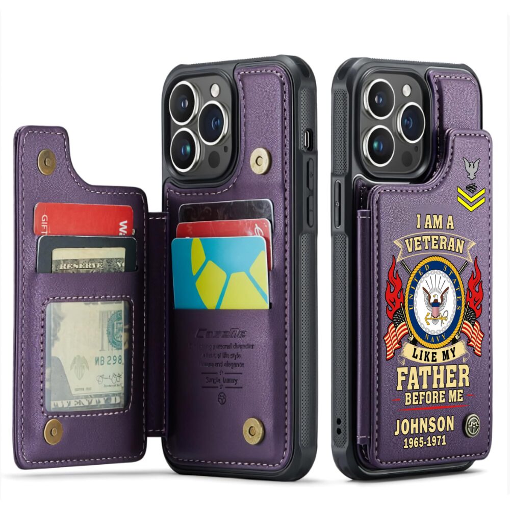 US Navy, Once A Sailor, Always A Sailor - Leather Flip Phone Case - Image 6