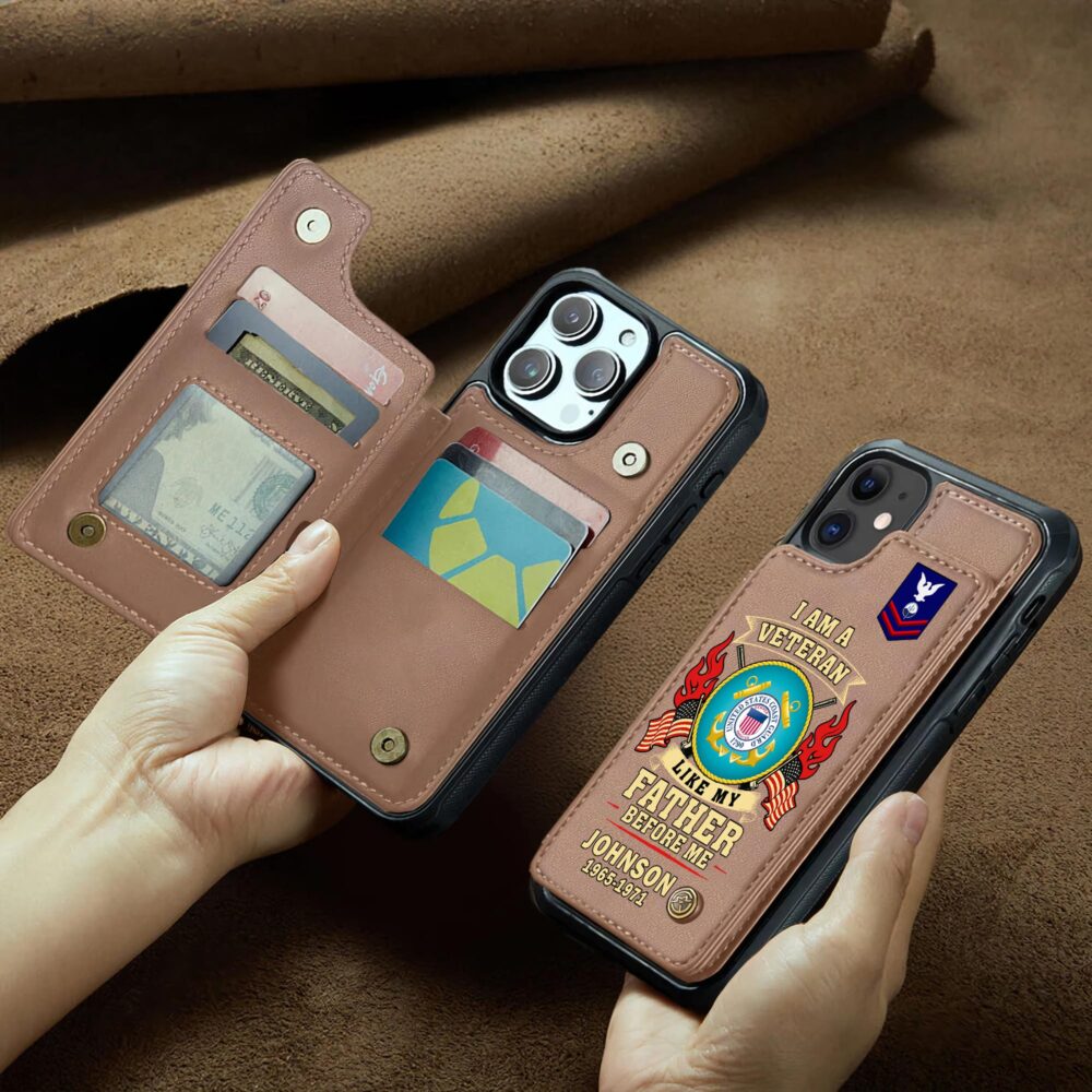 US Coast Guard, Lest We Forget - Leather Flip Phone Case - Image 2