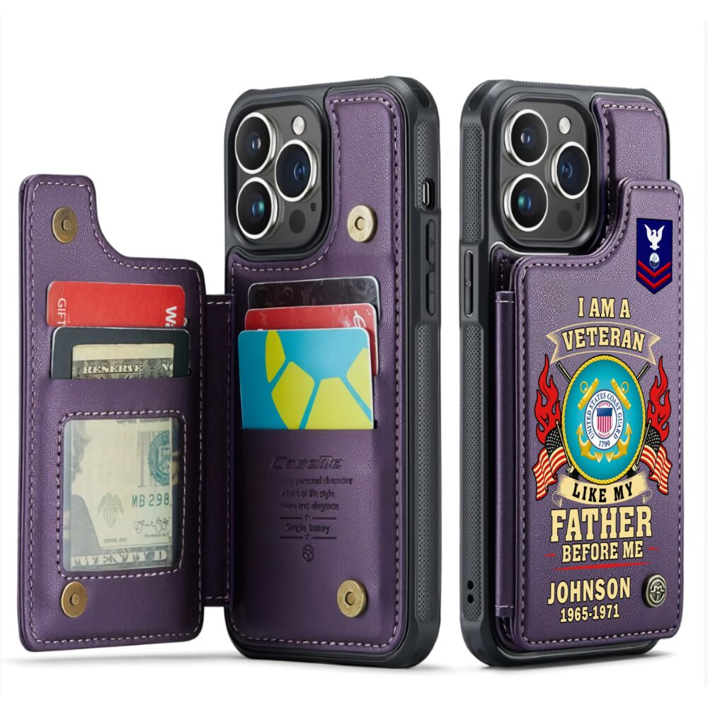 US Coast Guard, Lest We Forget - Leather Flip Phone Case - Image 6
