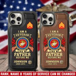 US Marine Corps, E 6 Marines Staff Sergeant - Leather Flip Phone Case