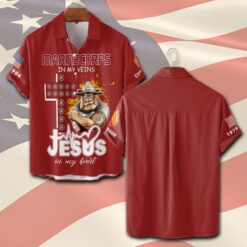 US Marine Corps, Freedom Over Fear - Short Sleeve Button Shirt