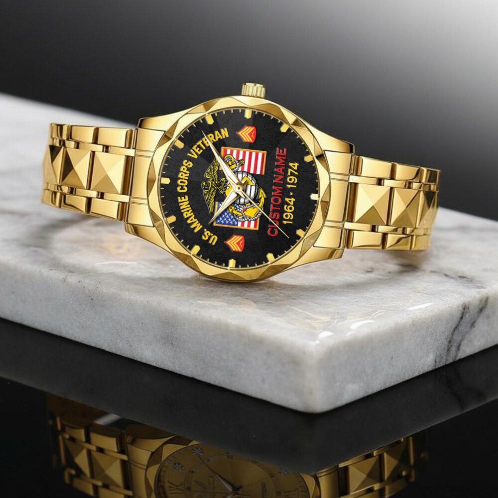 US Marine Corps - Diamond-Cut Bezel Watch - Image 2
