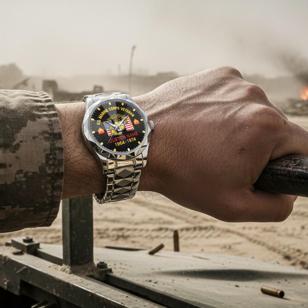 US Marine Corps - Diamond-Cut Bezel Watch - Image 4