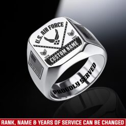 US Air Force , Duty, Honor, Country - Engraved Men's Ring