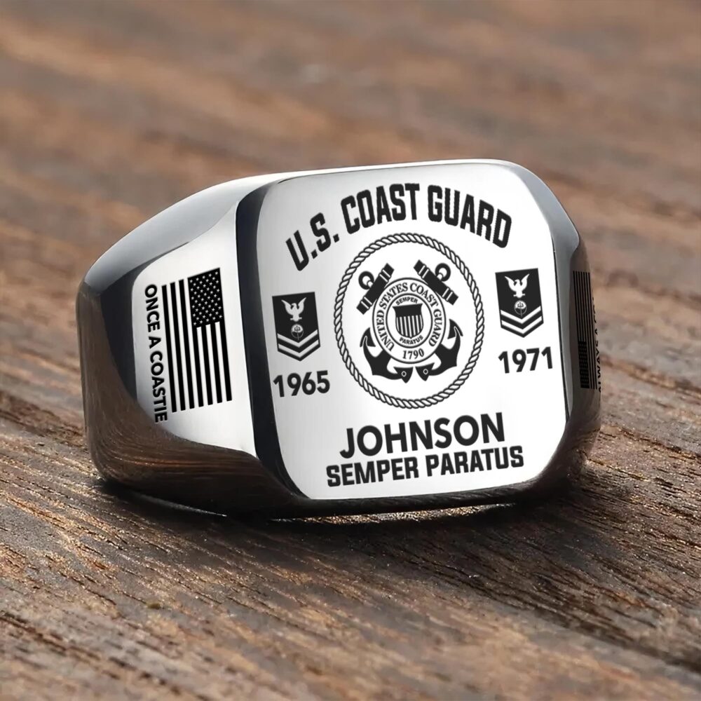 US Coast Guard, Always Ready - Engraved Men's Ring - Image 3