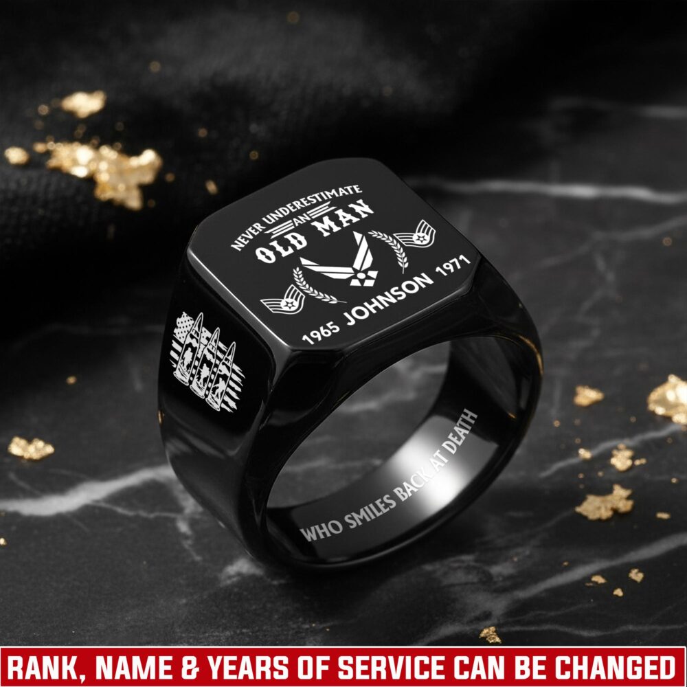 US Air Force , American By Birth, Veteran By Choice - Engraved Men's Ring