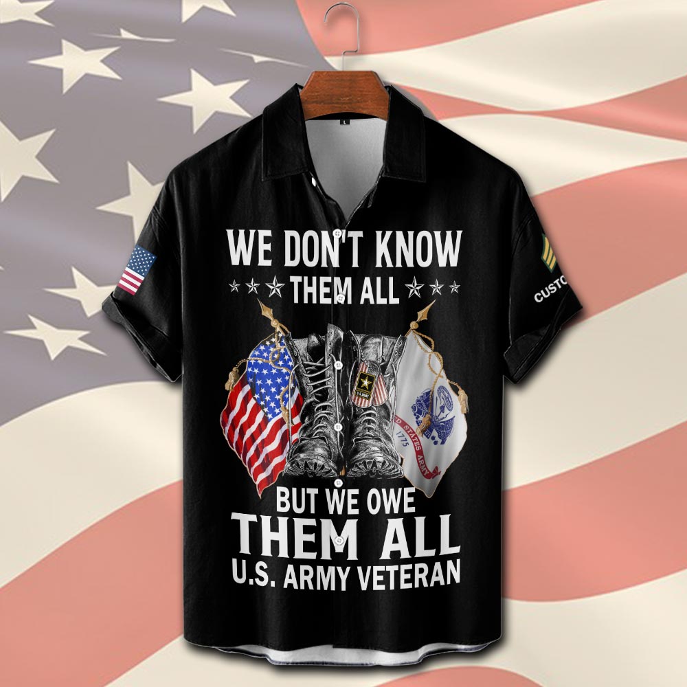 US Army, I Walked The Walk - Short Sleeve Button Shirt - Image 2