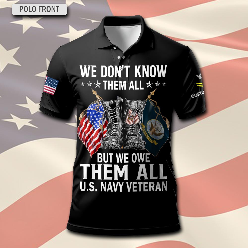US Navy, E 7 Red - Polo Shirt - Image 2