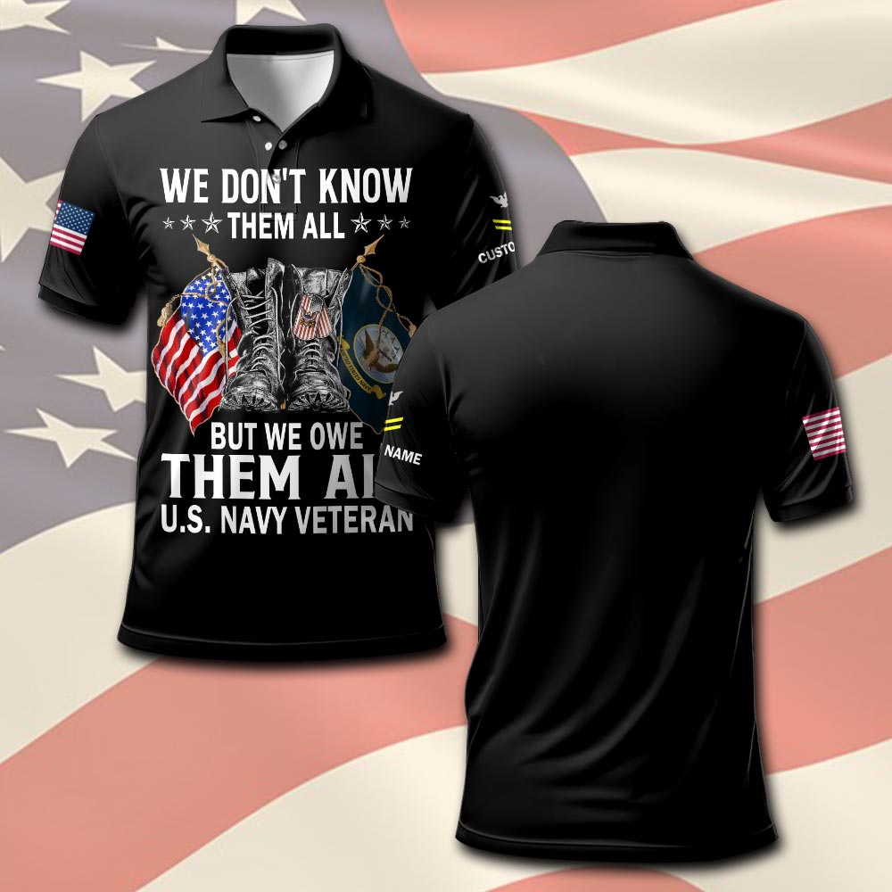 US Navy, E 7 Red - Polo Shirt