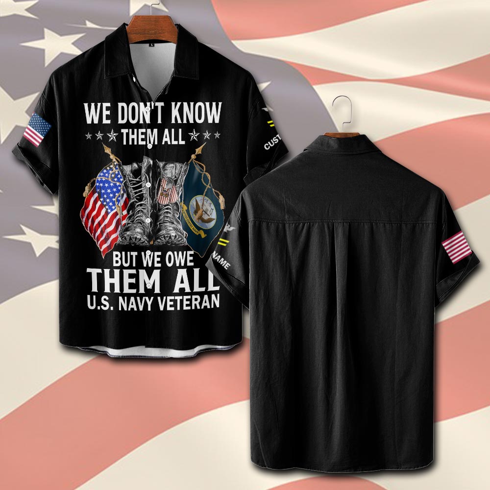US Navy, Anchors Aweigh - Short Sleeve Button Shirt