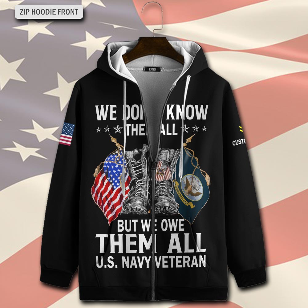 US Navy, E 7 Red - Zip Hoodie - Image 2