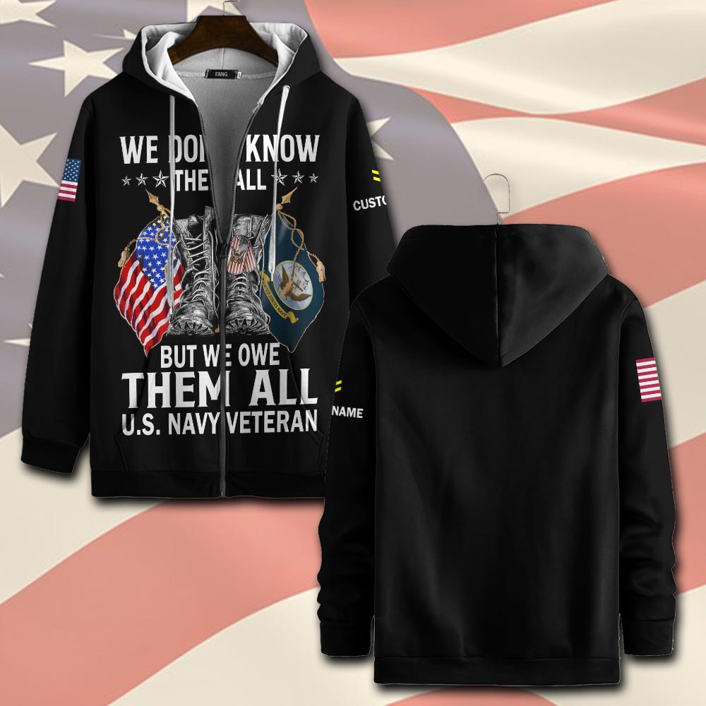 US Navy, E 7 Red - Zip Hoodie