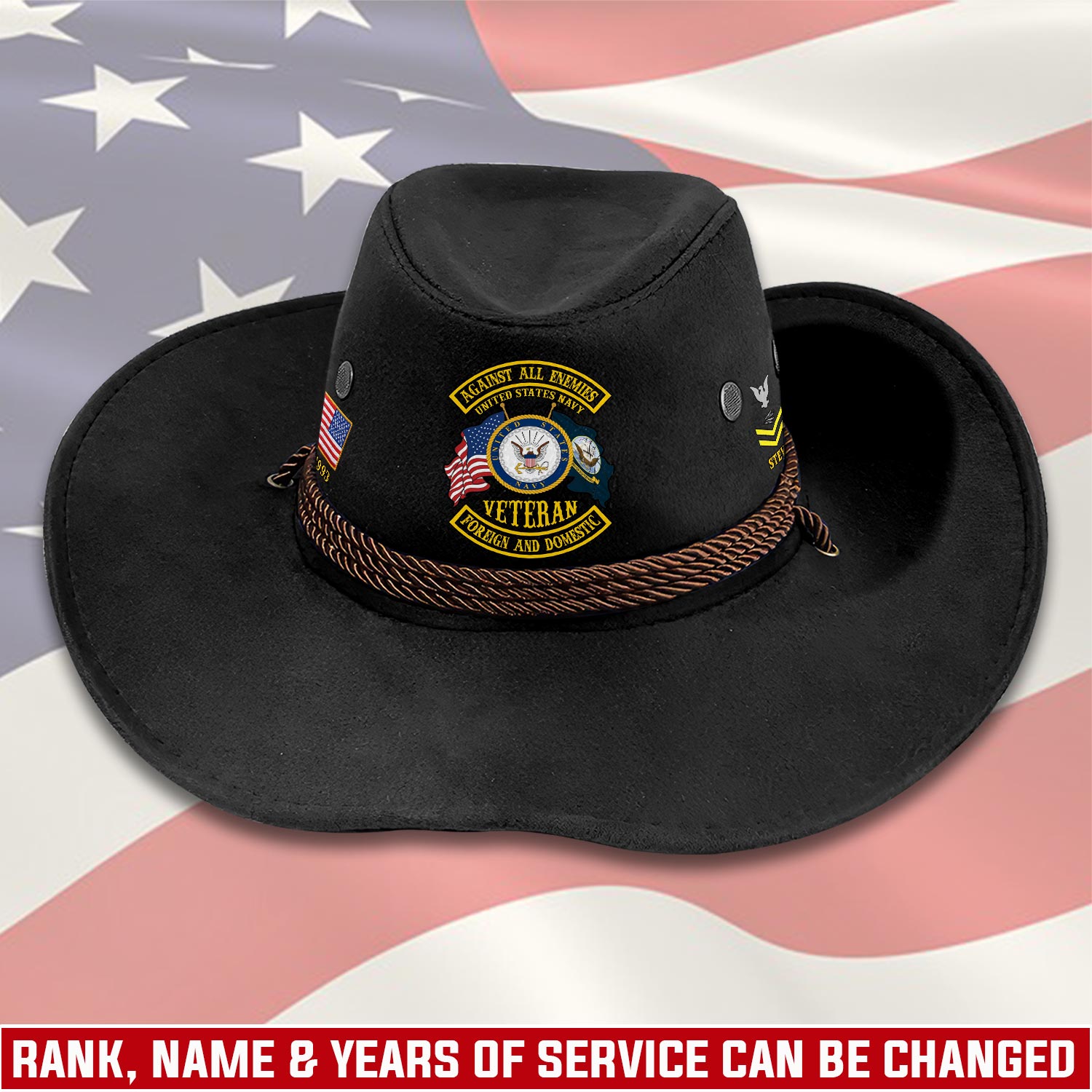 US Navy, Duty, Honor, Country - Cowboy Hat