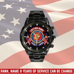 US Marine Corps, Served With Pride - Black Stainless Steel Watch