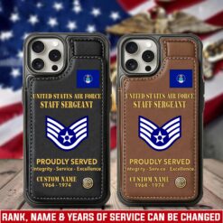 US Air Force , E 3 Air Force Airman First Class - Leather Flip Phone Case
