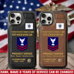 US Coast Guard, E 5 Red - Leather Flip Phone Case