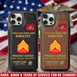 US Marine Corps, Proud Veteran - Leather Flip Phone Case