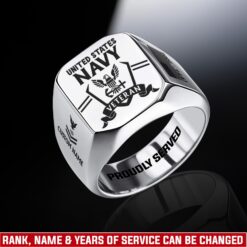 US Navy, Semper Fortis - Engraved Men's Ring