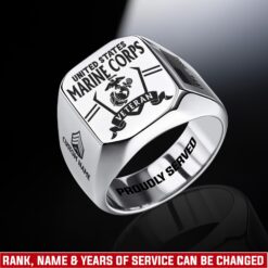 US Marine Corps, Semper Fidelis - Engraved Men's Ring