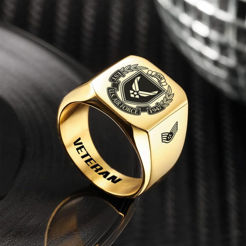 US Air Force , O 5 Air Force Lieutenant Colonel - Engraved Men's Ring - Image 2