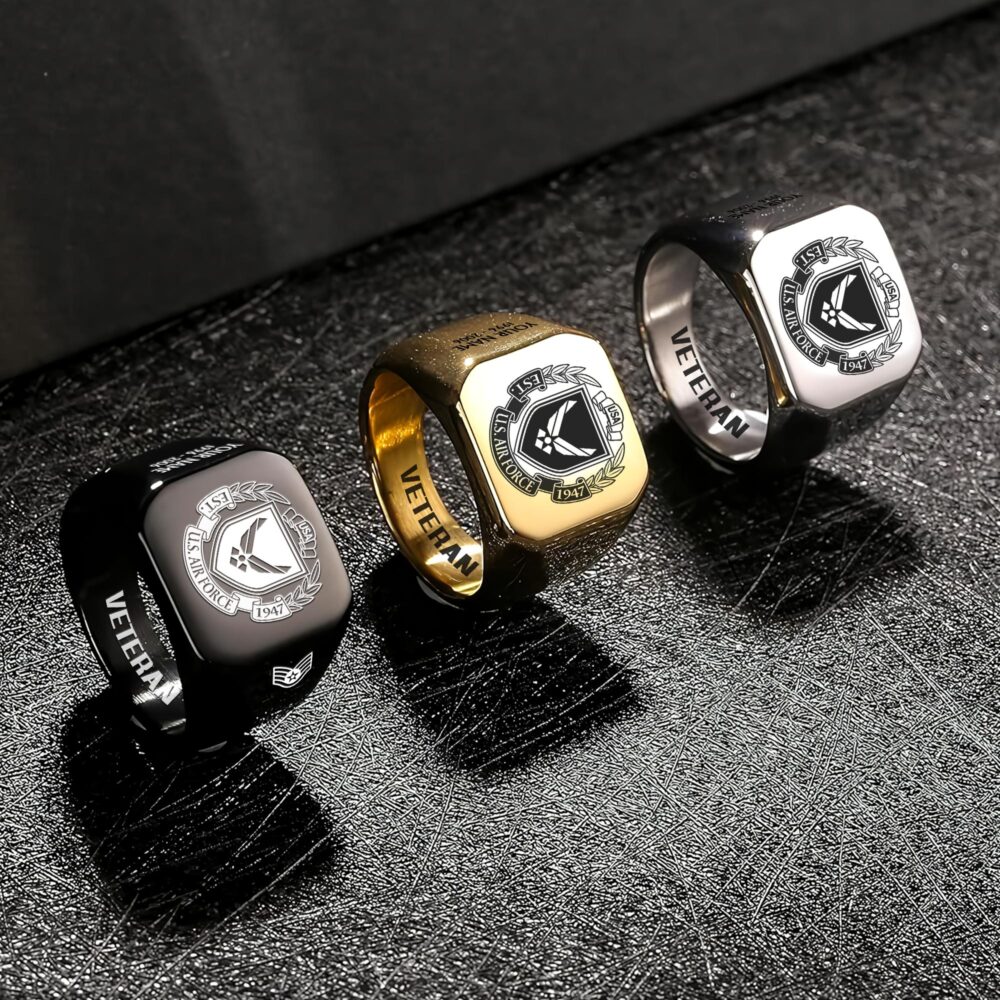 US Air Force , O 5 Air Force Lieutenant Colonel - Engraved Men's Ring - Image 7